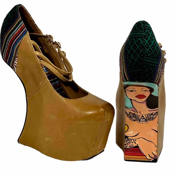 Taylor Says Shoes - Taylor Says Hispanic Heritage Inspired Heelless Platform Light Brown Chili 7M